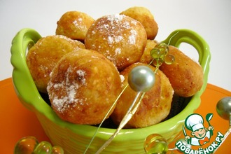 Творожные пончики с курагой