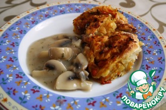 Овощные рулетики с грибным соусом
