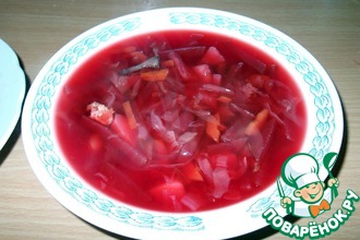 Борщ с белой фасолью и шампиньонами