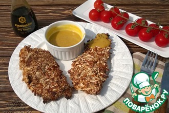 Куриные биточки в панировке из соломки