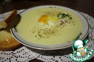 Крем-суп с яйцом пашот