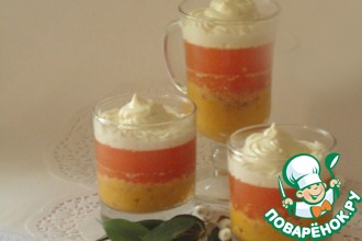 Десерт с грейпфрутовым (цитрусовым) желе и творожным кремом