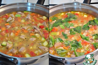 Диетический суп-гуляш с овощами и с индейкой