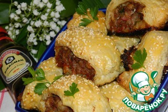 Закуска мясная с яблоками