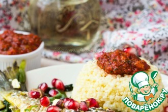 Рыба по-мароккански с пшеном
