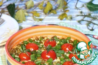 Запеканка из кабачка и зелёного горошка