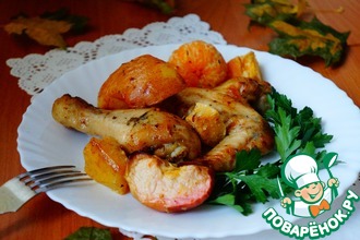 Курица по-особому с овощами и фруктами