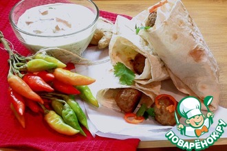 Мясные шарики в лаваше