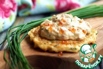 Драники с муссом из лосося