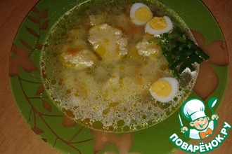 Супчик с кукурузно-колбасными клецками