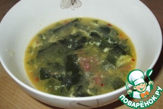 Суп из морской капусты с тушенкой