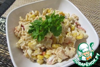 Салат с крабовыми чипсами