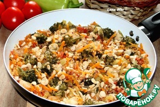 Овощное рагу с киноа и рыбой