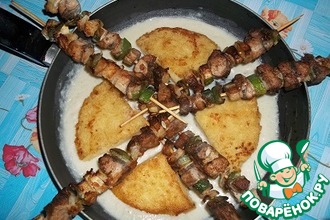 Рыбные шашлычки на сковороде