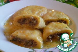 Картофельно-тыквенные клецки с мясом