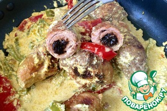 Свиные рулеты с лимоном и черносливом