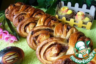 Рулет-колосок с финиками и изюмом