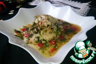 Курица в зеленом соусе с тыквенными семечками