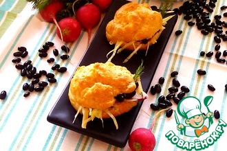 Кукурузные профитроли с фасолевым салатом