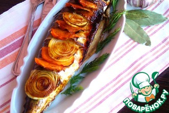Скумбрия в духовке с овощами
