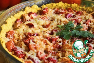Пирог с курицей и перцем