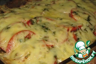 Куриная запеканка с баклажанами и помидорами