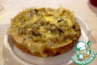 "Ленивый" мясной пирог из лаваша