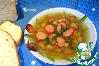 Чечевичный суп с охотничьими колбасками
