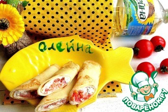 Блины с зеленью и рыбой