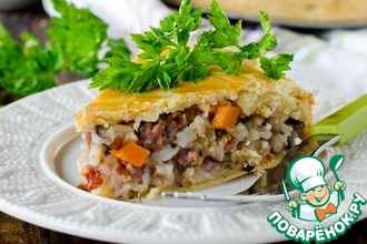 Пирог с рисом и потрохами