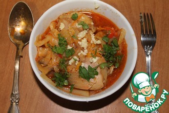 Солянка капустная с курицей