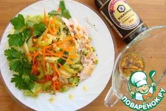 Салат с курицей и листовым салатом