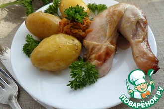 Курица в овощном маринаде