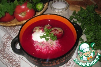 Свекольно-томатный суп-пюре с кус-кусом
