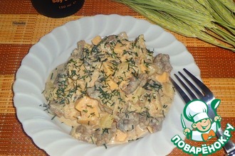 Салат с мясом и ананасом