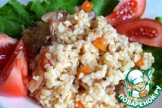 Булгур с вешенками и овощами