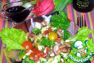 Салат с фасолью и овощами