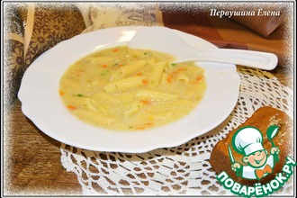 Молочный картофельный суп с макаронами
