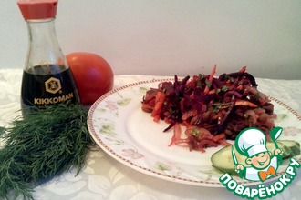 Свинина с сырыми овощами