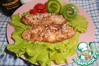 Запеченные куриные котлеты в кунжуте