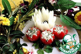 Закуска из помидоров и творога "Весенние цветы"