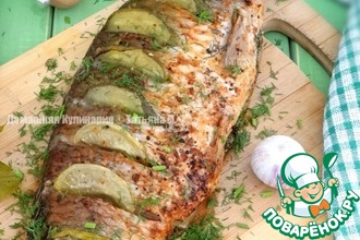 Карп на углях с огурцами
