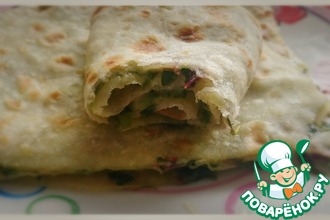 Хычины с сыром и свекольной ботвой