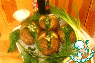 Картофель с чесноком и зеленью