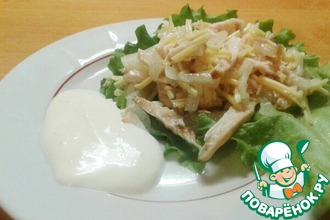 Салат из копченой курицы с дыней