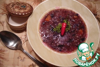 Суп с гречкой и красной капустой