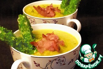 Лилльский горчичный суп с зелеными гренками