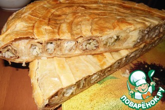 Слоёный пирог с блинными улитками
