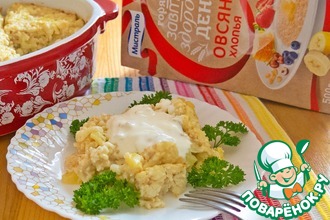 Капустная запеканка с овсянкой и кабачком