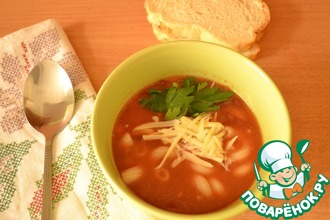 Суп с фасолью и макаронами